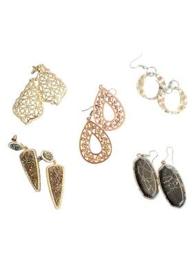 Vintage Dangle Earrings tear Drop Gold Silver, Rose Gold Women’s Earring Set